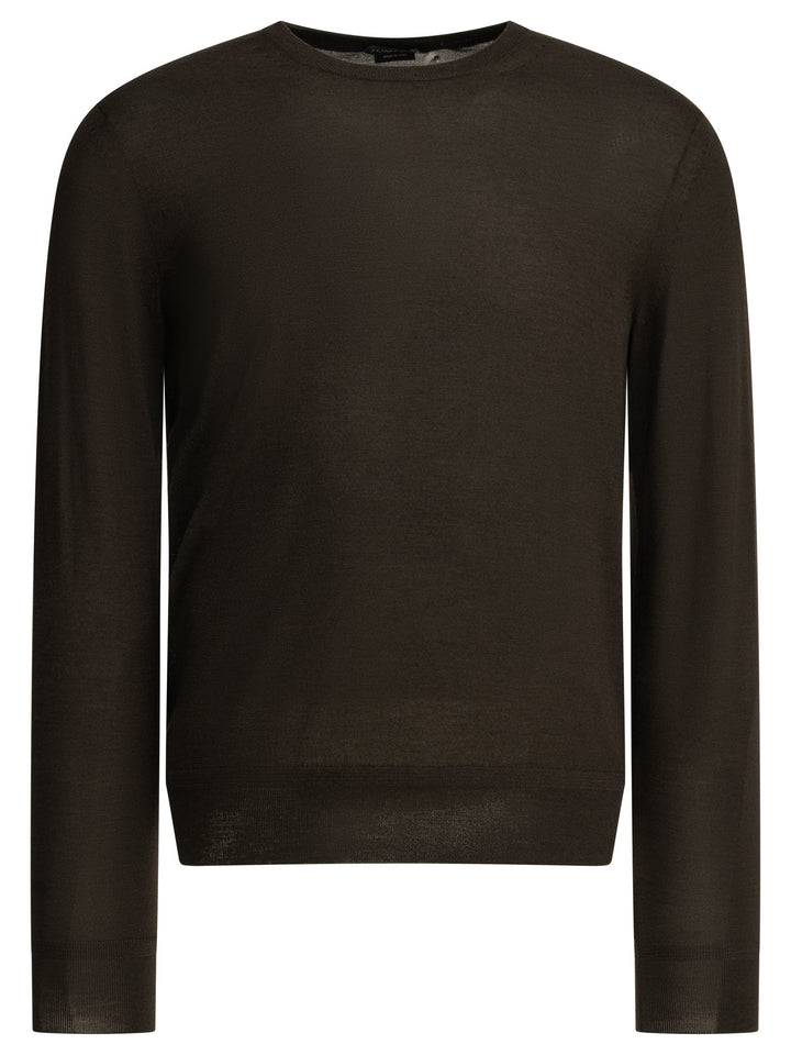 Tom Ford Cashmere And Silk Crew-Neck Sweater Knitwear - Marrone | 1aae1a4b658477e1cacc29e10460674df6a6dc96