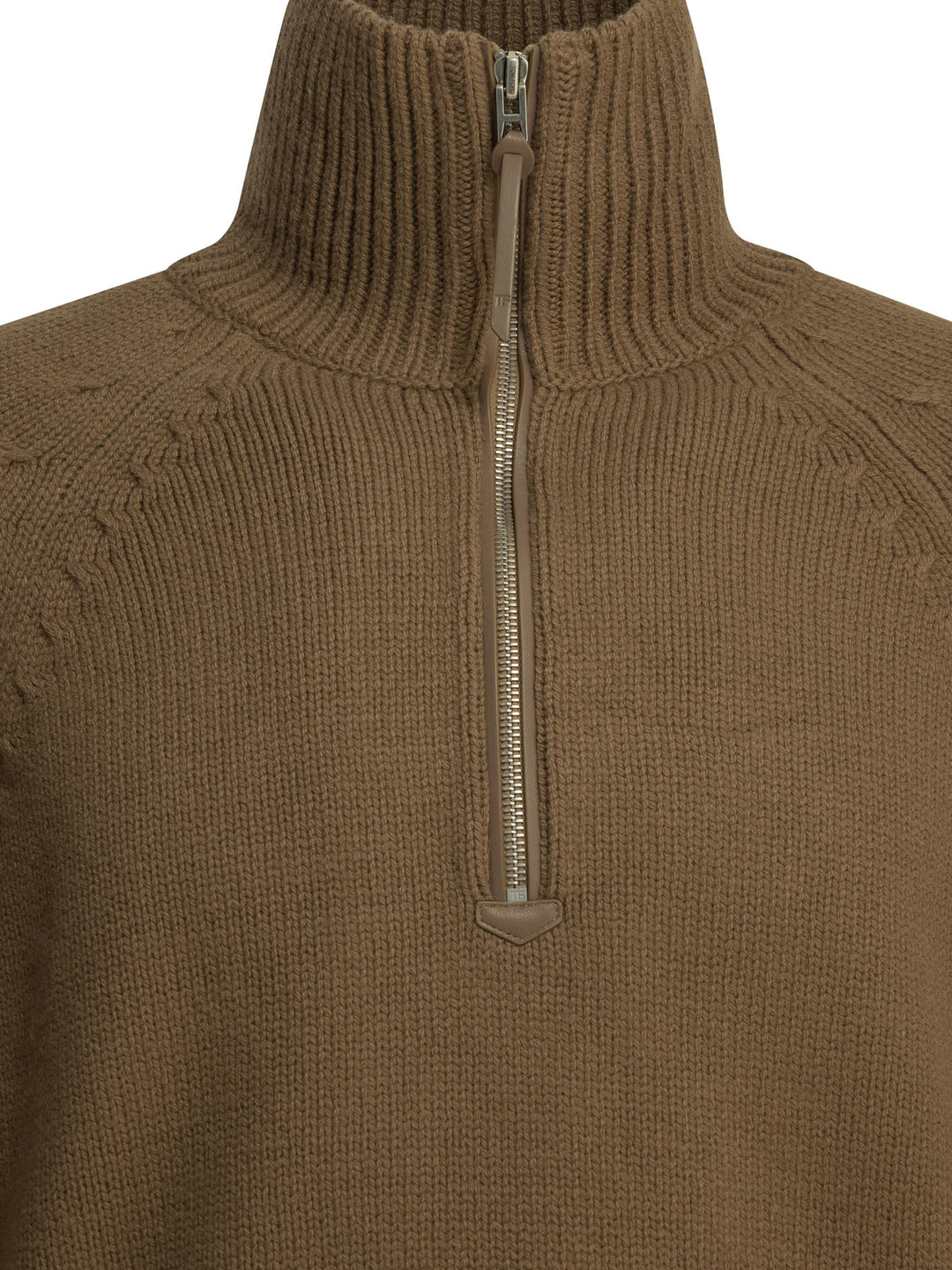 Tom Ford Cashmere Wool Blend Half-Zip Sweater Knitwear - Marrone | ec38f8abfc868f6e178868cf413396727ce466f5