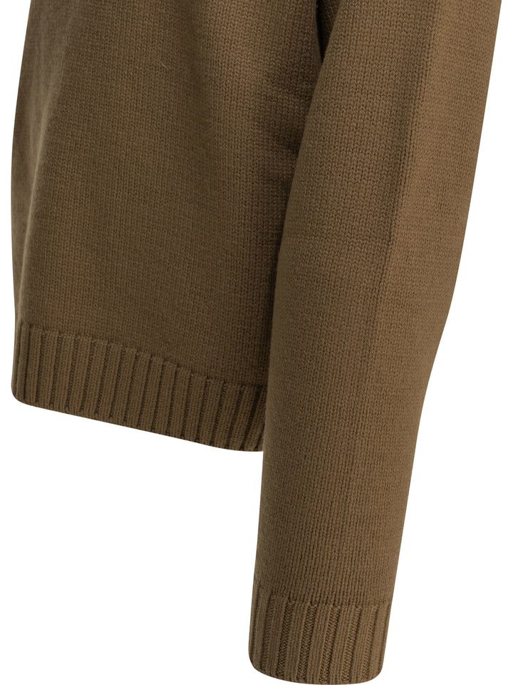 Tom Ford Cashmere Wool Blend Half-Zip Sweater Knitwear - Marrone | 9a4c23e26a9ec82c1c9a1f7f4b22166b30b83572