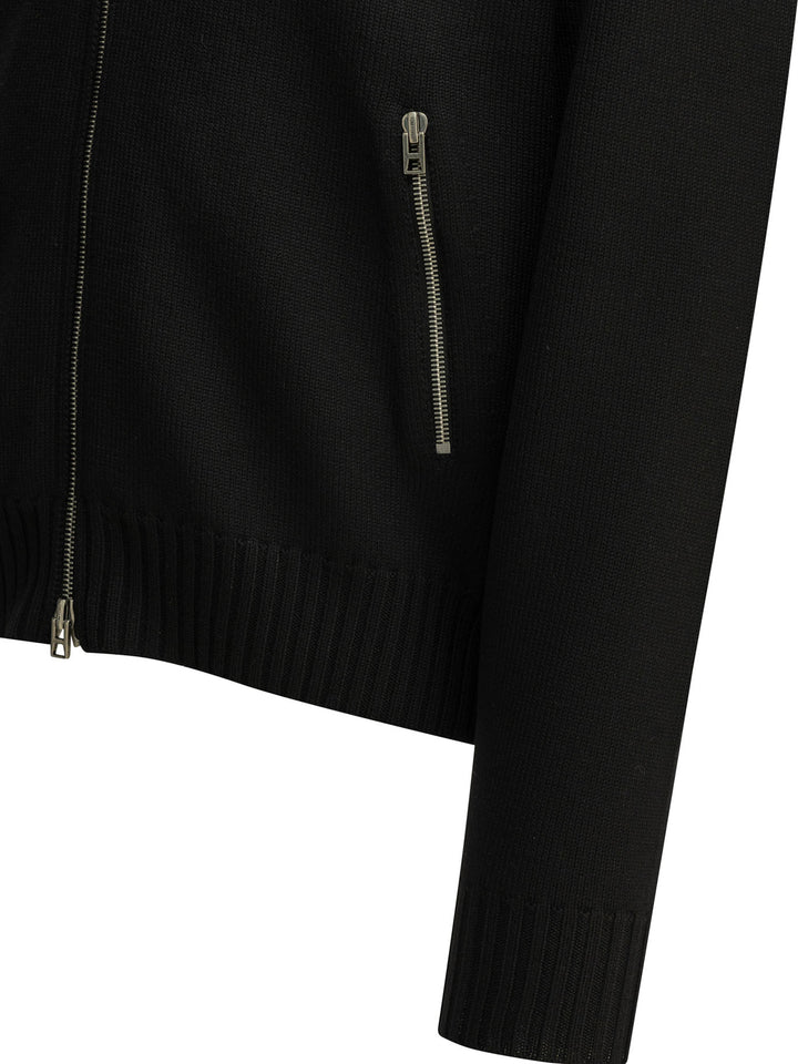 Tom Ford Wool Sweater With A Zipper Knitwear - Nero | fb9aa5164d1967d98db904e576170d3b512bed5e