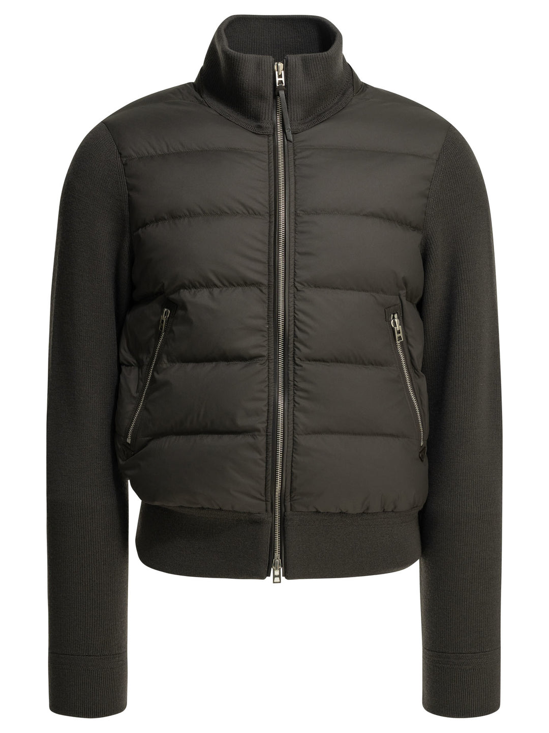 Tom Ford Nylon And Wool Short Down Jacket Jackets and Coats - Grey | 5b08533533e524b94aff05af89bb0fd17a8f9d62