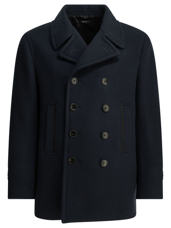 Short Wool Felt Coat Jackets And Coats Blu