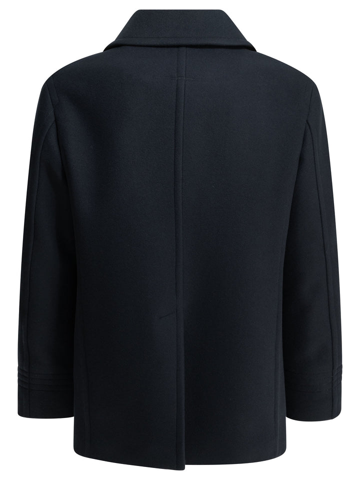 Tom Ford Short Wool Felt Coat Jackets and Coats - Blu | 99de65091516249d1f976361aeb790d71140b8e7