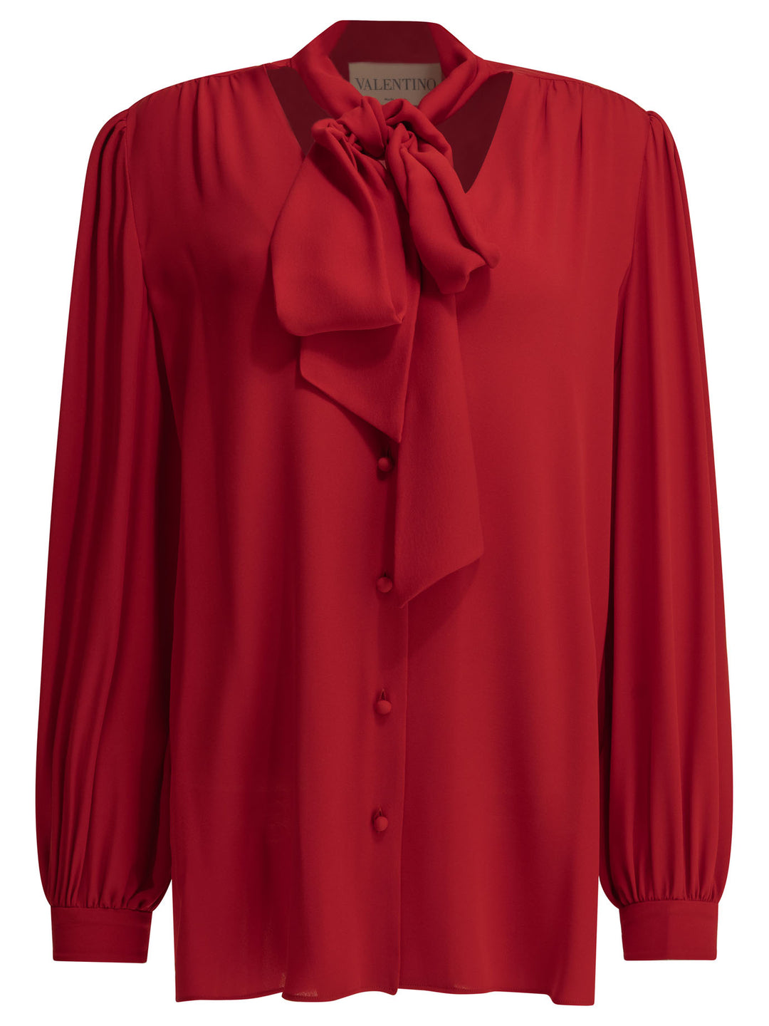 Valentino Silk Georgette Blouse Shirts - Rosso | 765cf801aed60417e8b0290ff4279b38f45798ed