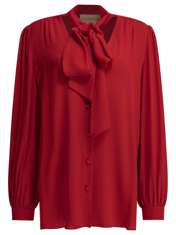 Silk Georgette Blouse Shirts Rosso