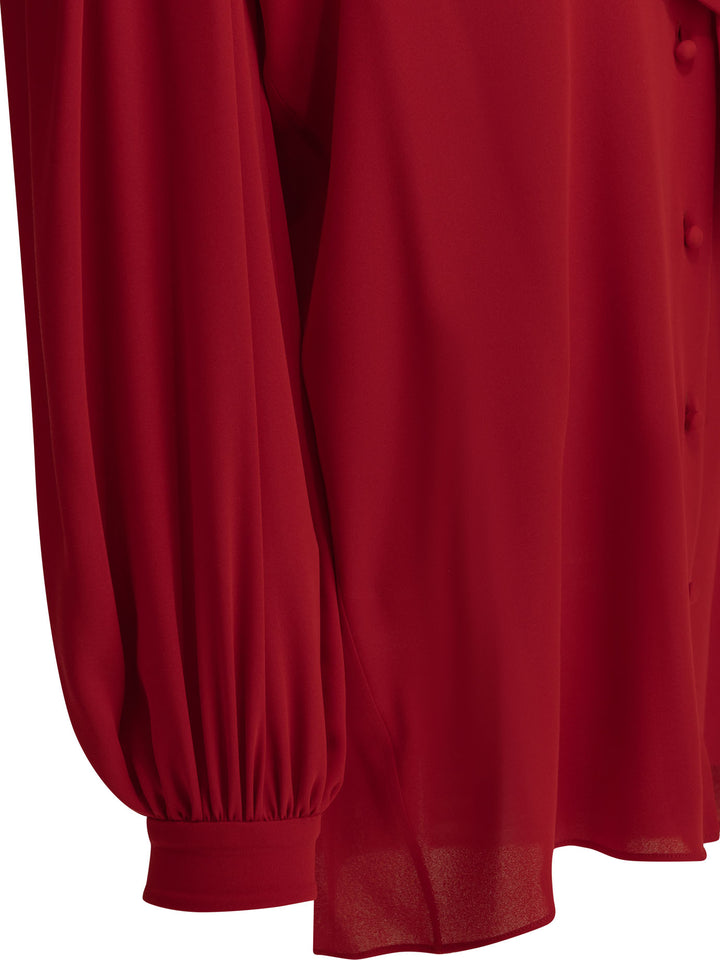 Valentino Silk Georgette Blouse Shirts - Rosso | 8b30533de7c8889a608e9cef9a713247816405d8