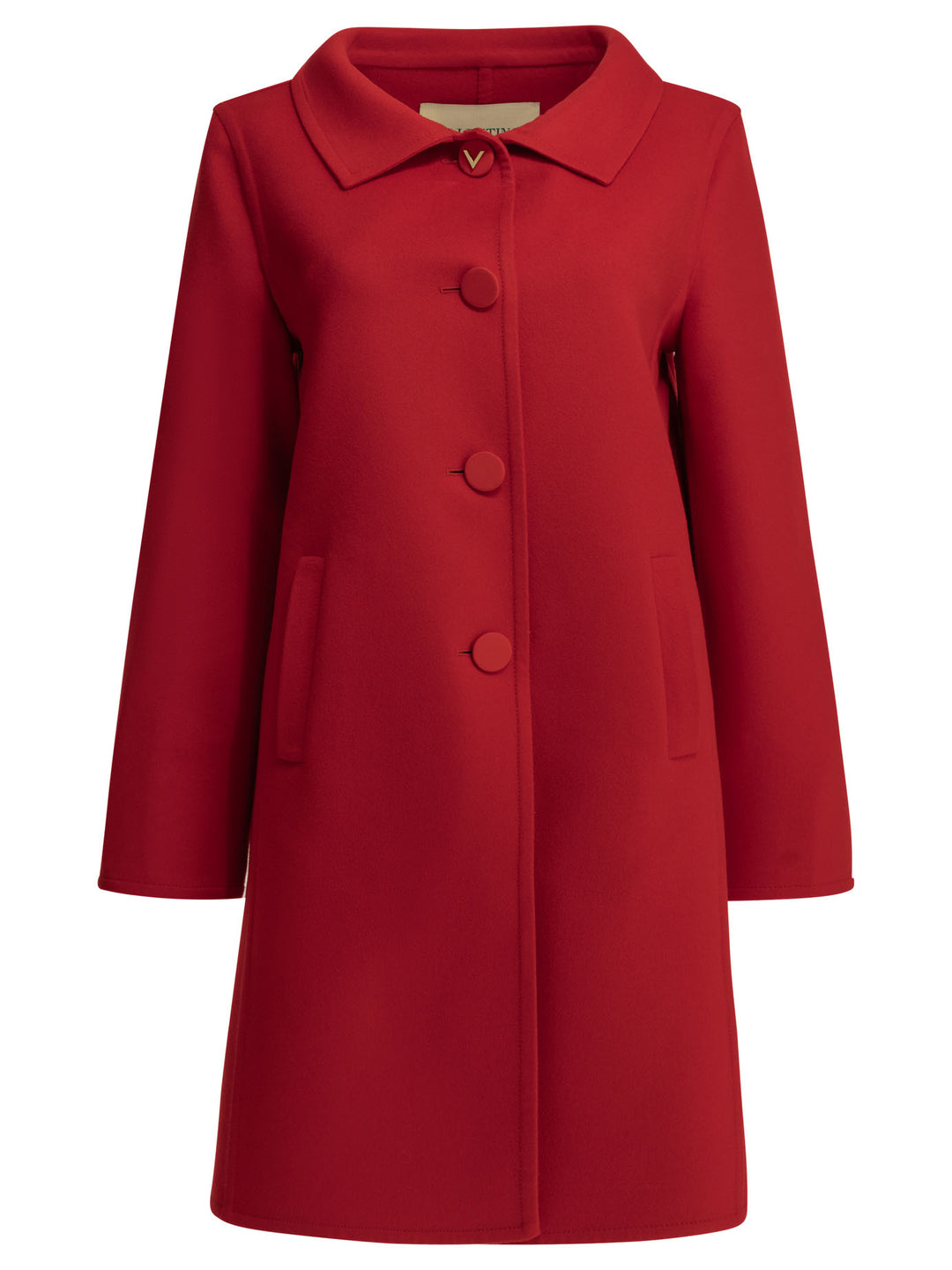 Valentino Long Wool And Cashmere Coat Jackets and Coats - Rosso | b3502d98e1e49f08329cdf90de25e4045c4c25af