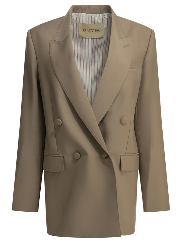 Mohair Blazer Jackets And Coats Beige