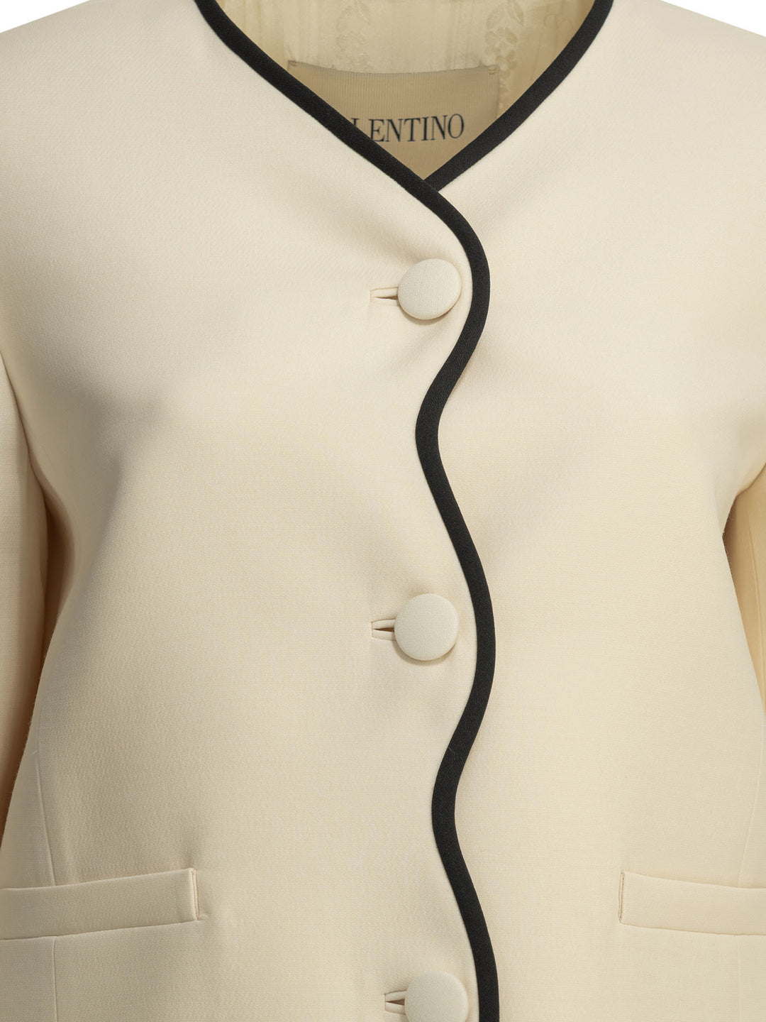 Valentino Crepe Couture Blazer Jackets and Coats - Bianco | 64595b229e4352e19885ee3181b603fa7f55cd62