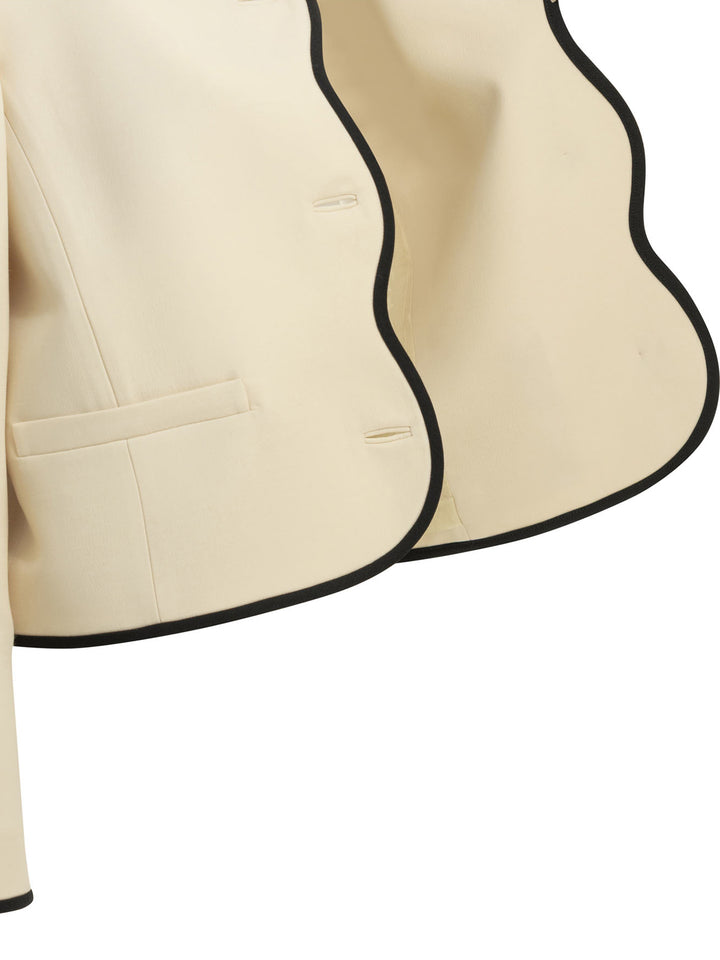 Valentino Crepe Couture Blazer Jackets and Coats - Bianco | 0ca92b1fa77c462653d77dd578fa8a876c3ac5cd