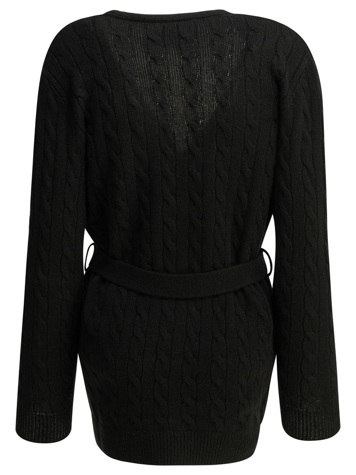 Valentino Cashmere Cable-Knit Cardigan Knitwear - Nero | e77e30dfb2abe1ff2cd567de3e77eb0bea8a00c0