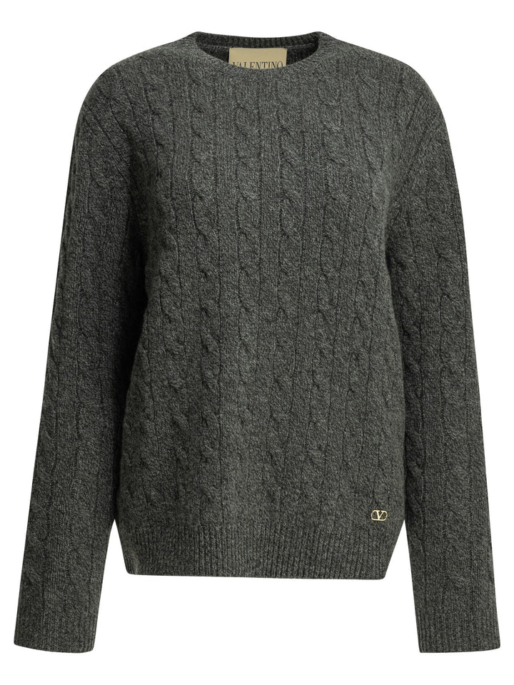 Valentino Virgin Wool Crewneck Sweater Knitwear - Grey | fd9b8a42e1030ce270aa9c42a2b3031e4066fbd5