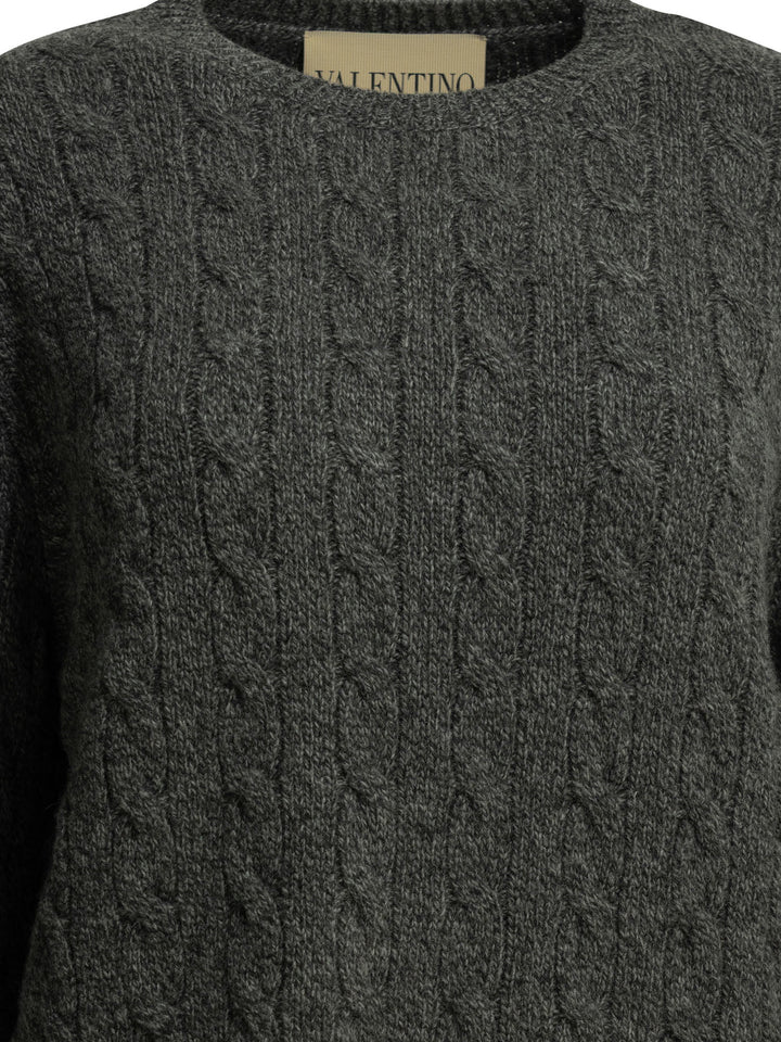Valentino Virgin Wool Crewneck Sweater Knitwear - Grey | 8d5b1d529f8eaeac7dc027dcb0e415b5426eb605