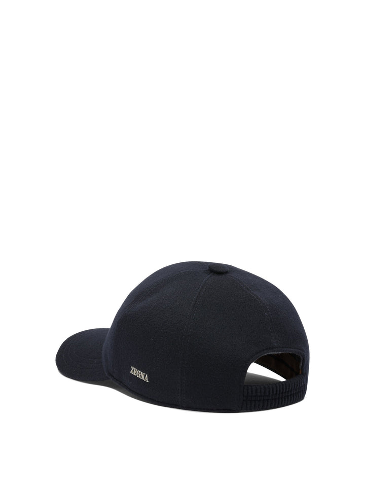 Zegna Cashmere Baseball Cap Cappelli - Blu | 775367c496da594a9bf29654b8c248e5ed900073