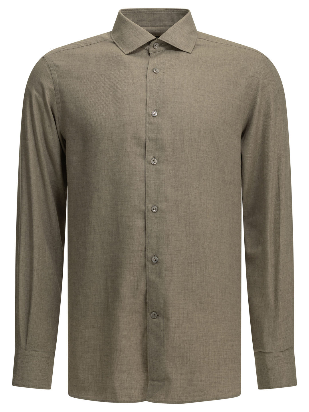 Zegna Casual Cotton-Cashmere Shirt Shirts - Beige | 05c0daebfbf16a72b5bcc49bce54fd9efc08430f