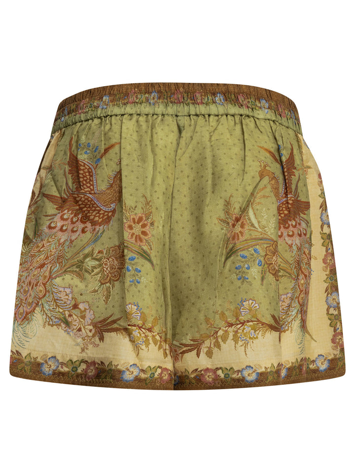 Zimmermann Indra Relaxed Shorts - Verde | 230fe9e7fc83643d5639887c90ee015f66ef8b12
