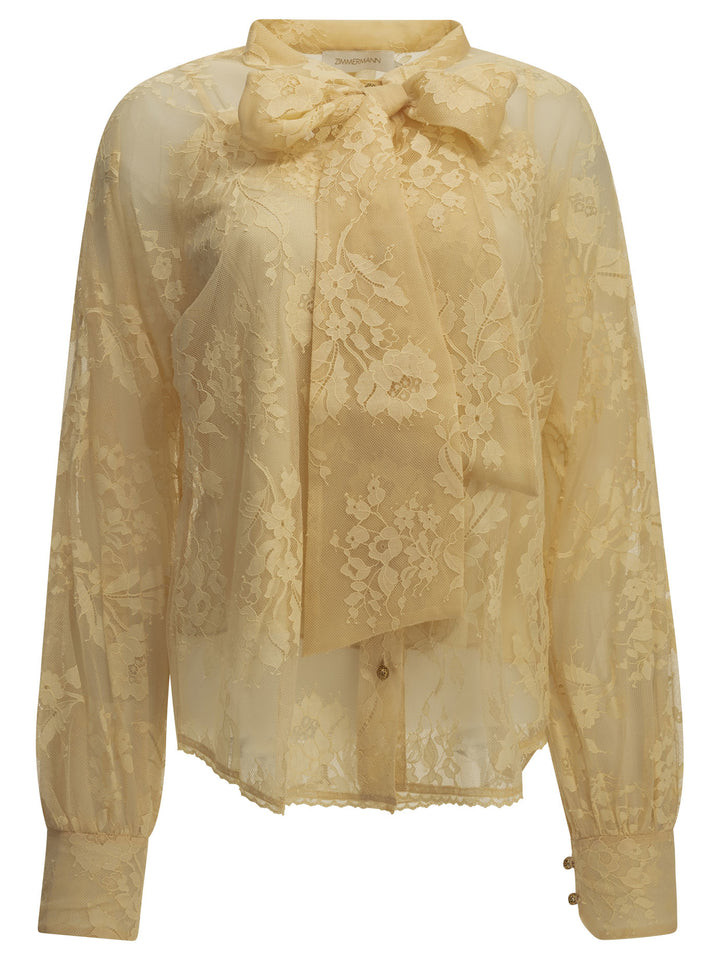 Zimmermann Lace Blouse Shirts - Beige | 7eb17b5d1a7286778f3492d7644ab07fb921a98e