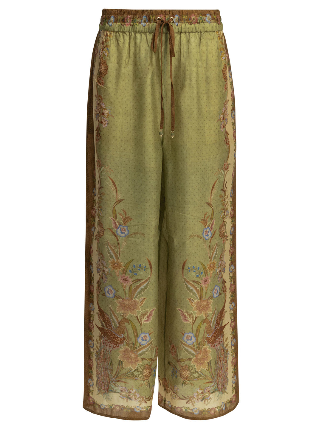 Zimmermann Indra Relaxed Trousers - Verde | f310a145c42bd3e7bf3ff4c6b5876d252149418e
