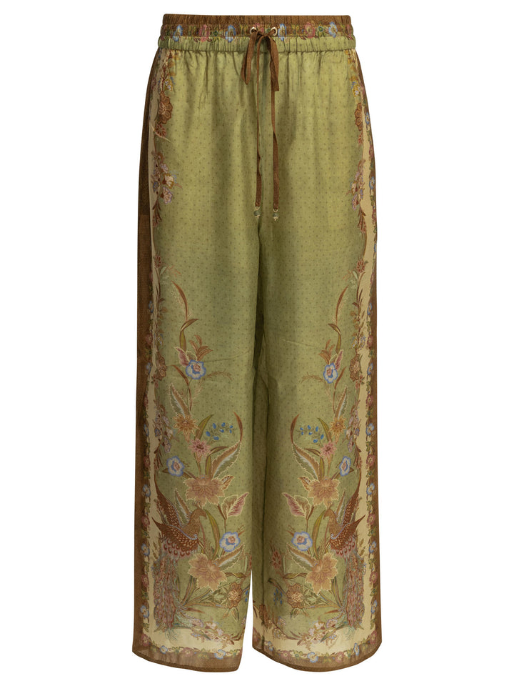 Zimmermann Indra Relaxed Trousers - Verde | f310a145c42bd3e7bf3ff4c6b5876d252149418e