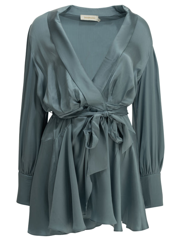 Short Wrap Dress Abiti Light Blue