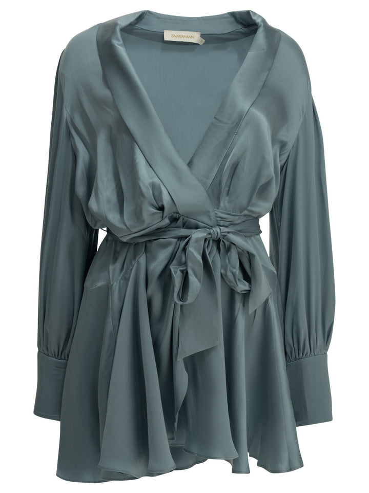 Zimmermann Short Wrap Dress Abiti - Light blue | f84e2543b9173fa524d573f00c646dba93718f15