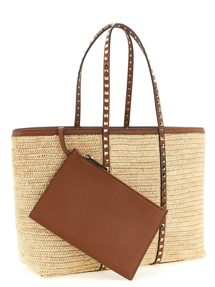 Valentino Garavani Rockstud Tote - Beige | 7cb4786bb309d4bcec42ef2e5819976cd3d960aa