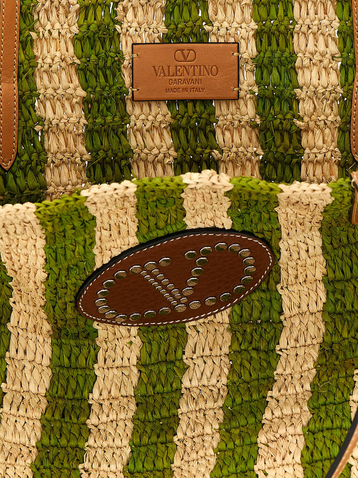 Valentino Garavani Shopping Valentino Garavani Raffia Tote - Verde | 4480a4228e5f65c9f0f9f602d063b1f2fa94adde
