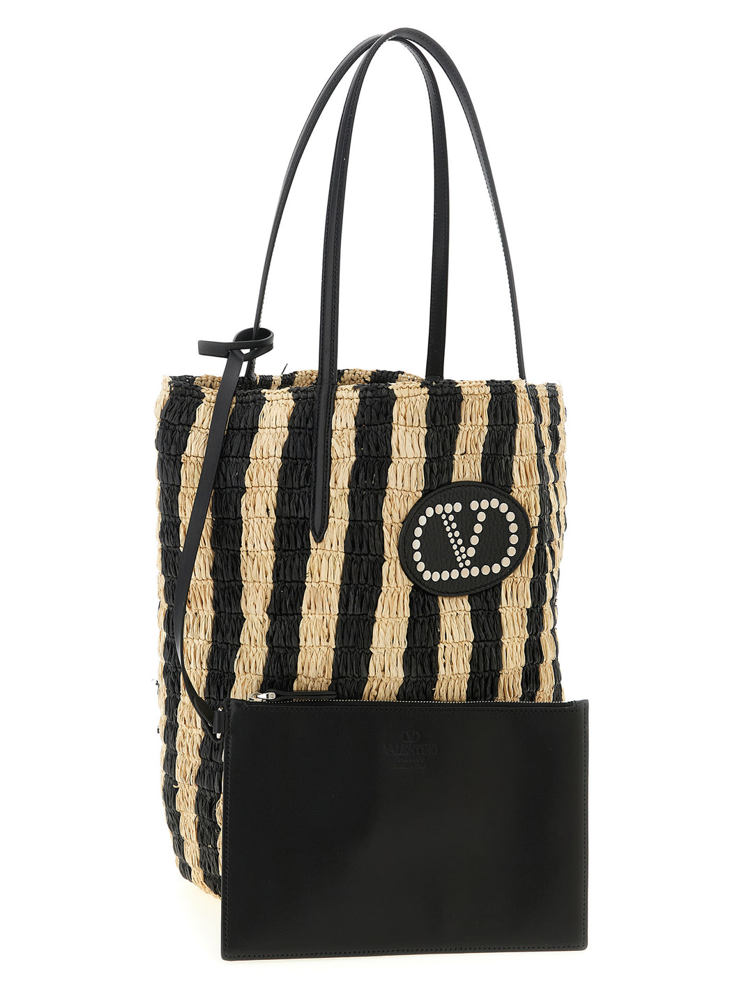 Valentino Garavani Shopping Valentino Garavani Raffia Tote - Nero | 6c0e2534586a71e693b6b155e7e942401c675ee3