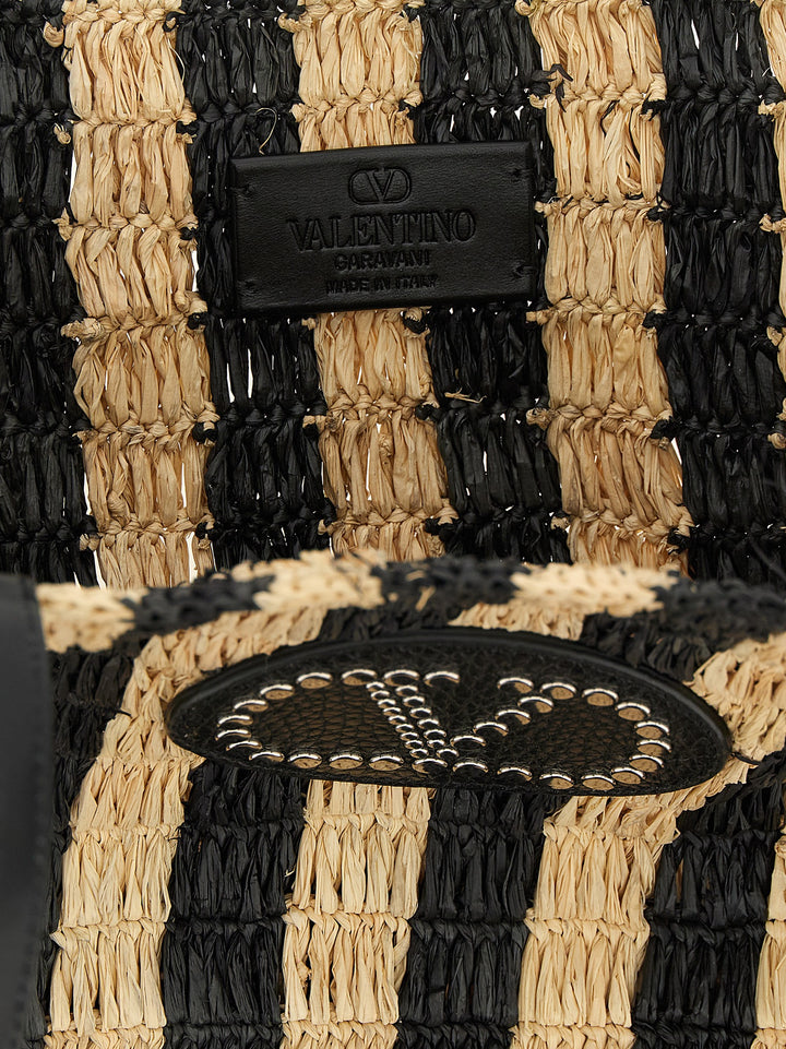 Valentino Garavani Shopping Valentino Garavani Raffia Tote - Nero | 63495ff1f11d4c05d8dc17ebfc505a025320a709