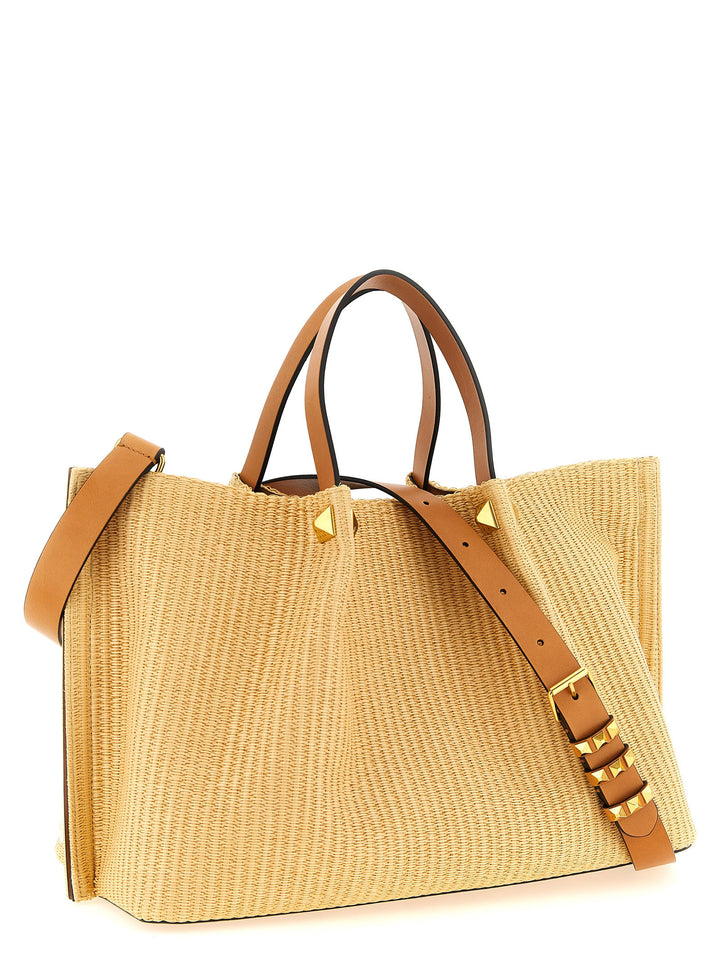 Valentino Garavani Shopping Valentino Garavani Medium Raffia Tote - Beige | 301491b354cee5d2be54d080061138cb166d6138