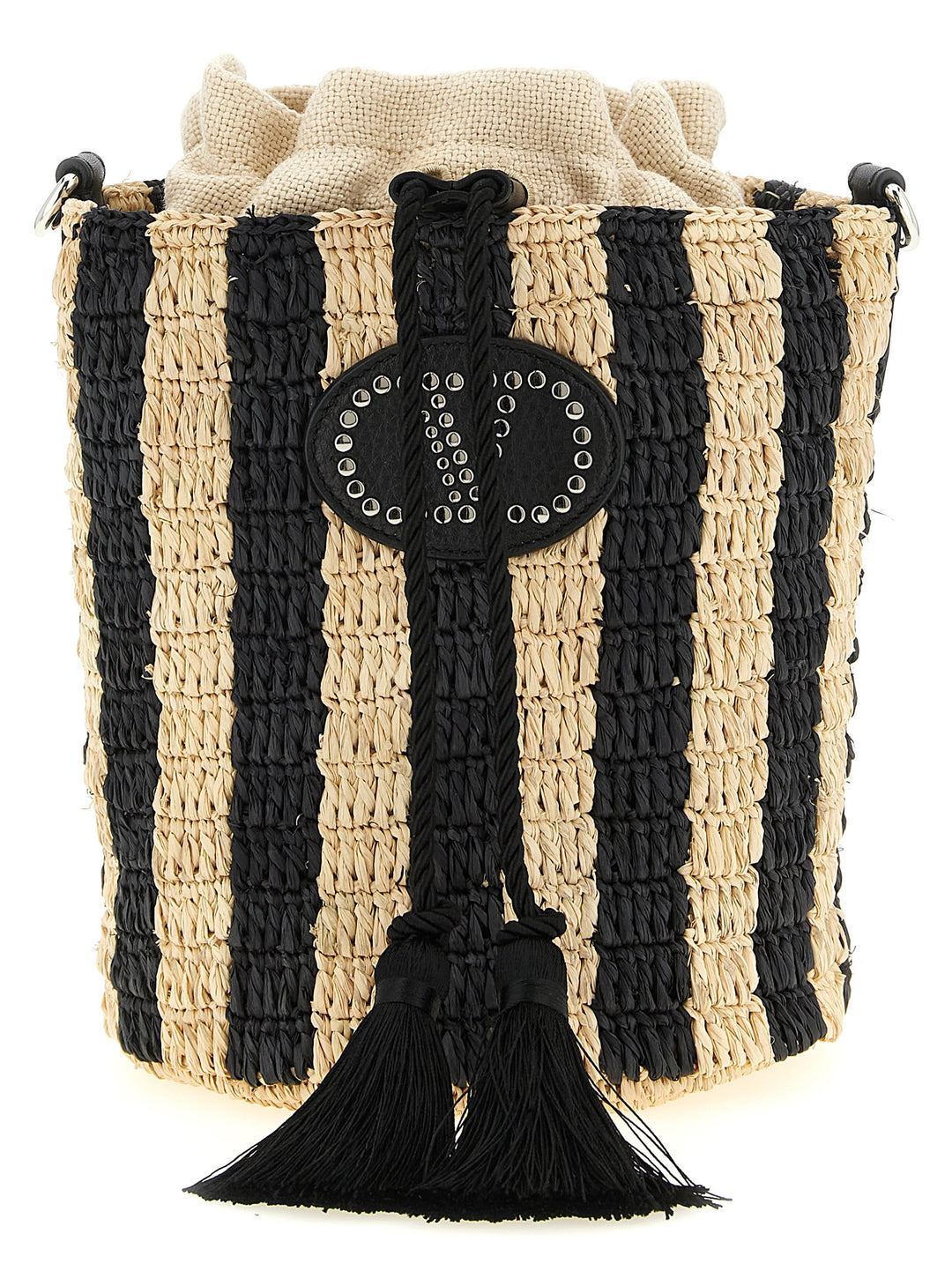 Valentino Garavani Valentino Garavani Raffia Small Bucket Bag Borse a Spalla e Tracolla - Nero | f095f2960f1a01b93da8ba087c1938283b515012
