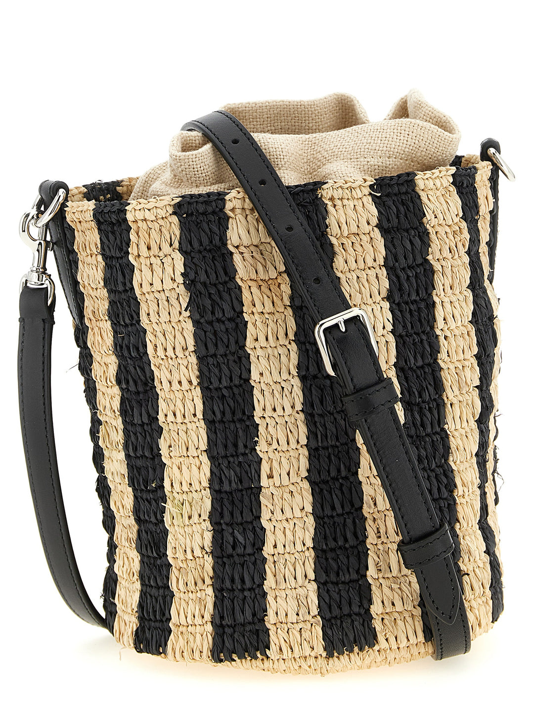 Valentino Garavani Valentino Garavani Raffia Small Bucket Bag Borse a Spalla e Tracolla - Nero | 73b1fee8af3088a15984c9d1d3ed5aae474acaa9