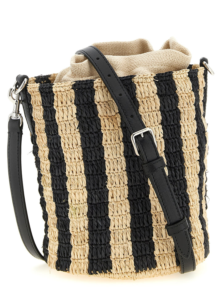 Valentino Garavani Valentino Garavani Raffia Small Bucket Bag Borse a Spalla e Tracolla - Nero | 73b1fee8af3088a15984c9d1d3ed5aae474acaa9