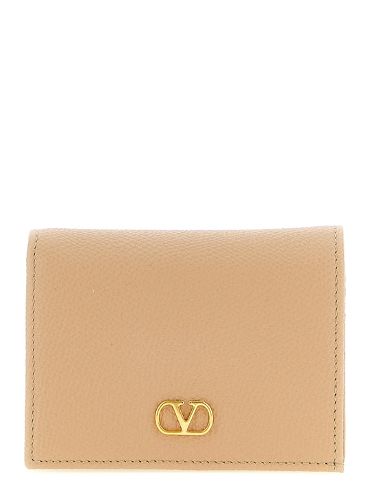 Valentino Garavani Vlogo Signature Wallet Portafogli Rosa