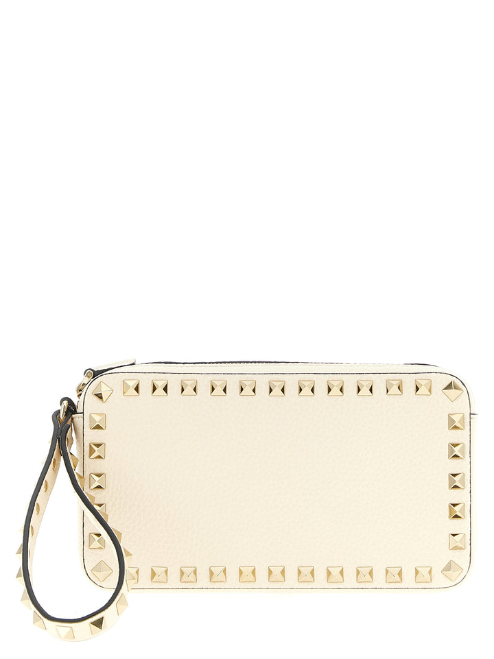 Valentino Garavani Rockstud Clutch - Bianco | 54ec278a693bbff2c0f22c69cb22ada9bcb02bd1