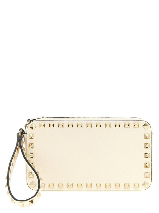 Rockstud Clutch Bianco
