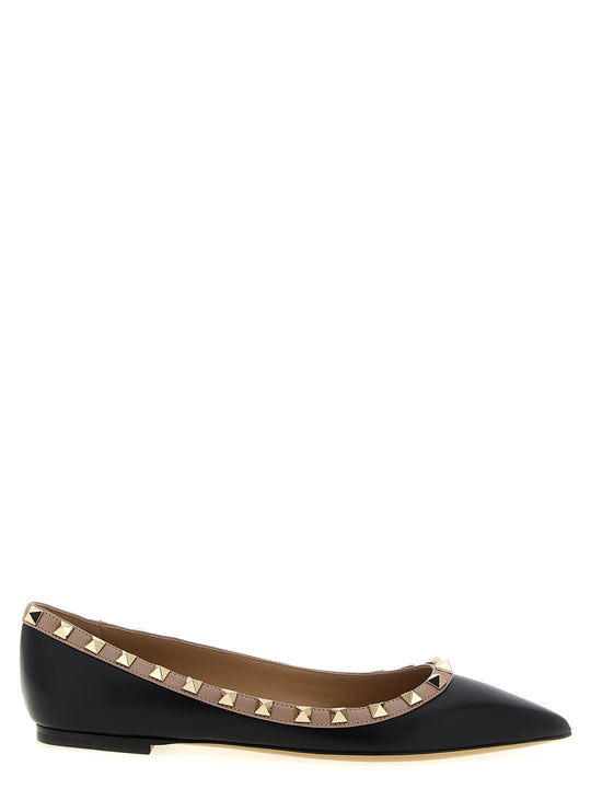 Rockstud Flat Shoes Nero