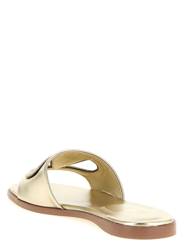Valentino Garavani Valentino Garavani Vlogo Signature Slides Sandali - Oro | f5153639fa77b52efbbfb3471018927a96e75f9d