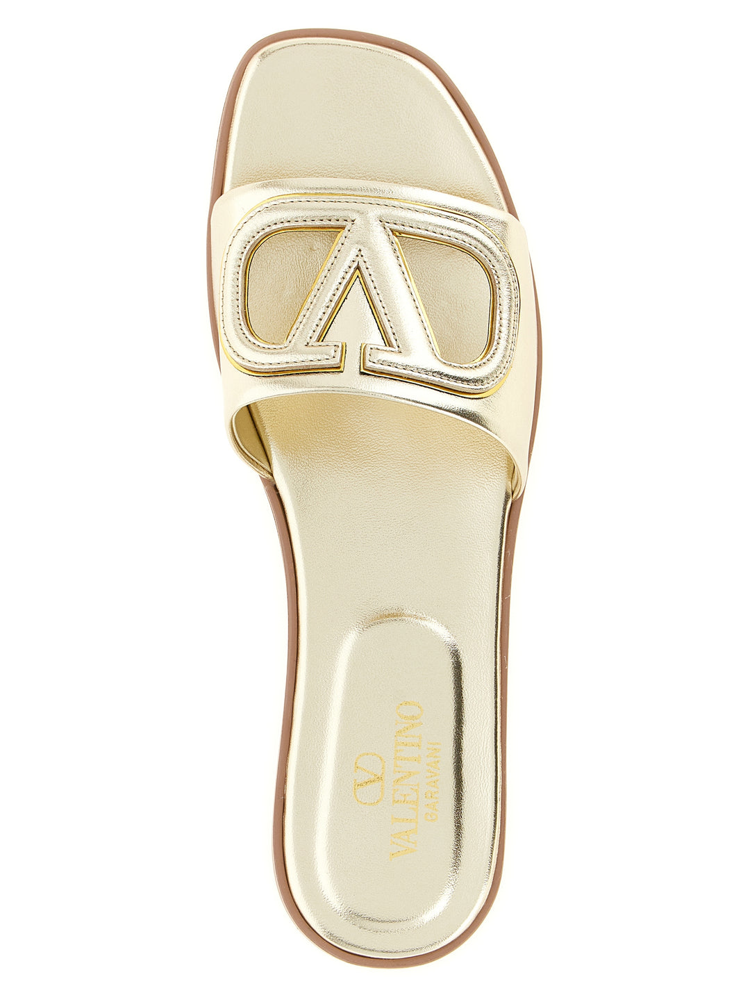 Valentino Garavani Valentino Garavani Vlogo Signature Slides Sandali - Oro | 049a16a2db7640dde322433c8e897ea7a7043f3d