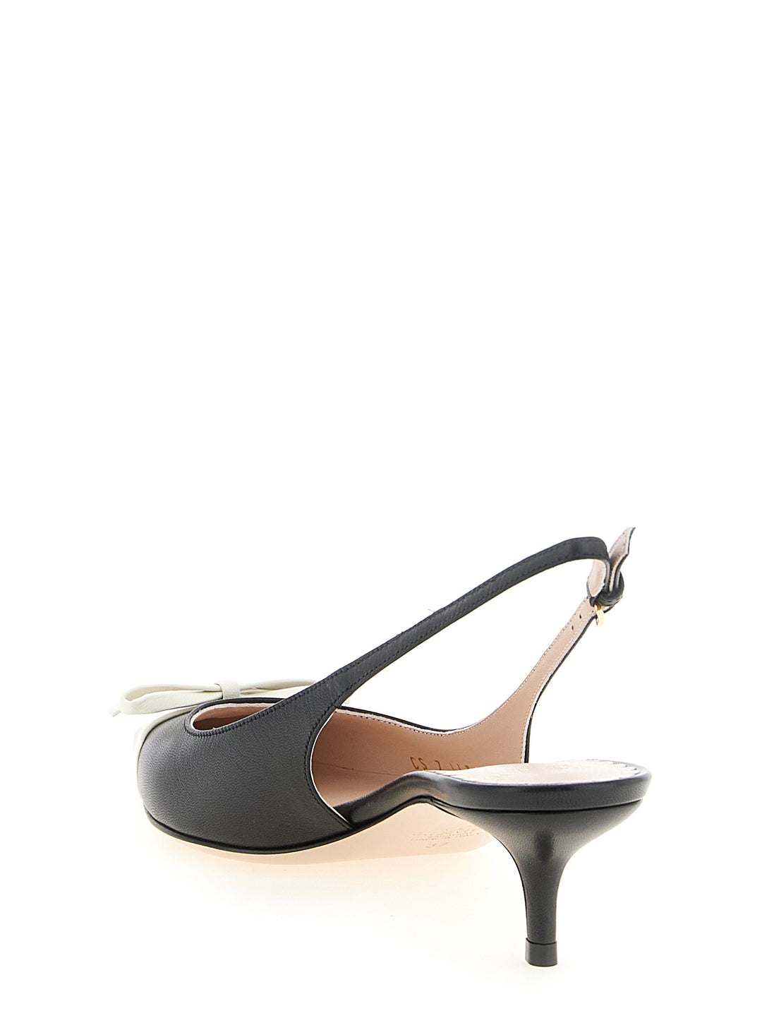 Valentino Garavani Valentino Garavani Bepointly Patent Leather Slingback Decollete - Bianco/Nero | 28e63be33d2d36d730a4b002eb33b7532eee518b