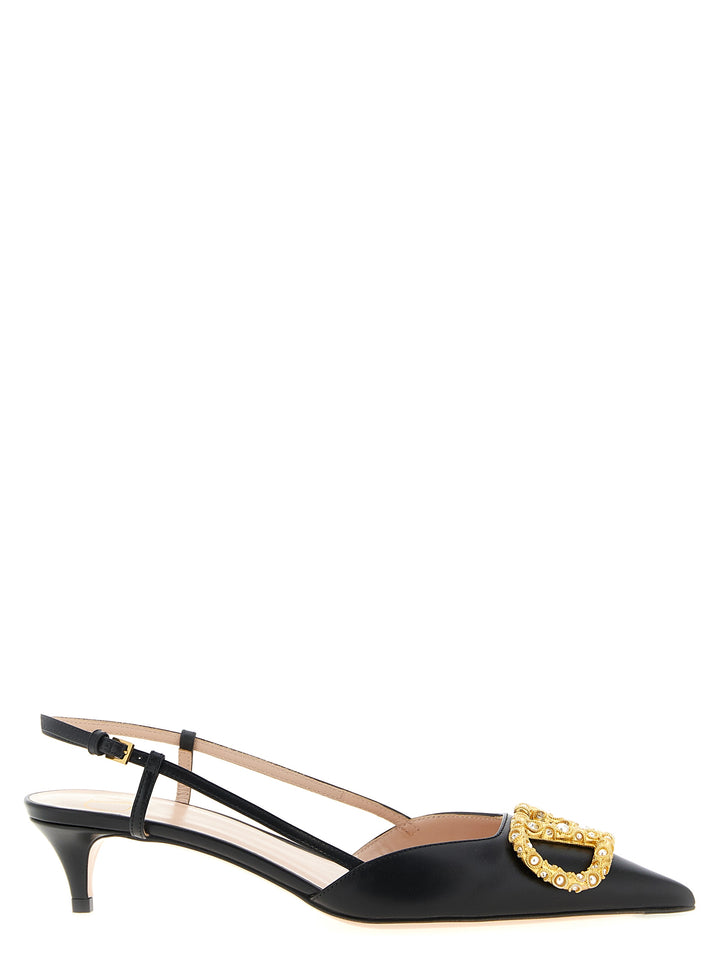 Valentino Garavani Slingback Valentino Garavani Vlogo Signature Decollete - Nero | a1e931ac7605a7aef12a1b7131710d9bffc4e61a