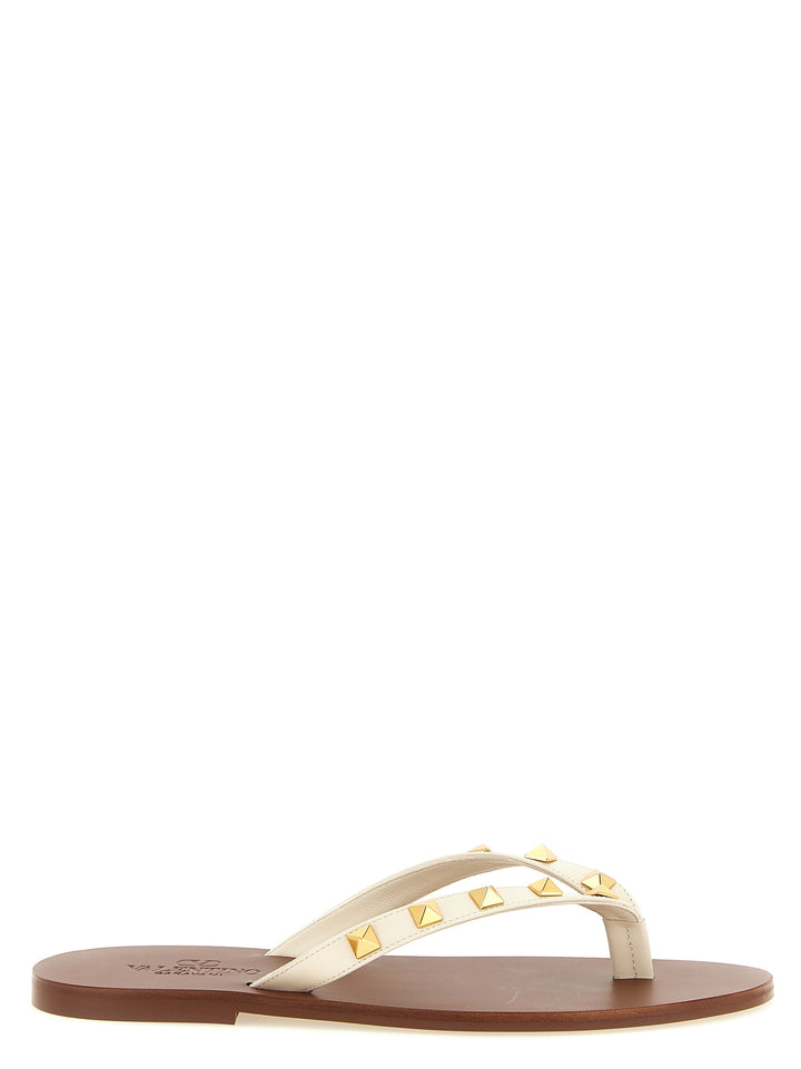 Valentino Garavani Thong Rockstud Sandali - Bianco | 32ce78de3a4c40cb04c5914ae9baff8a21df17fc