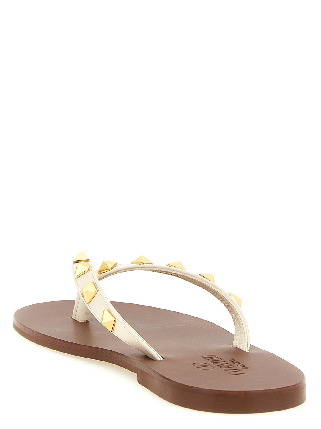 Valentino Garavani Thong Rockstud Sandali - Bianco | a37206498bd063eeee35c30e441c2a735a530c40