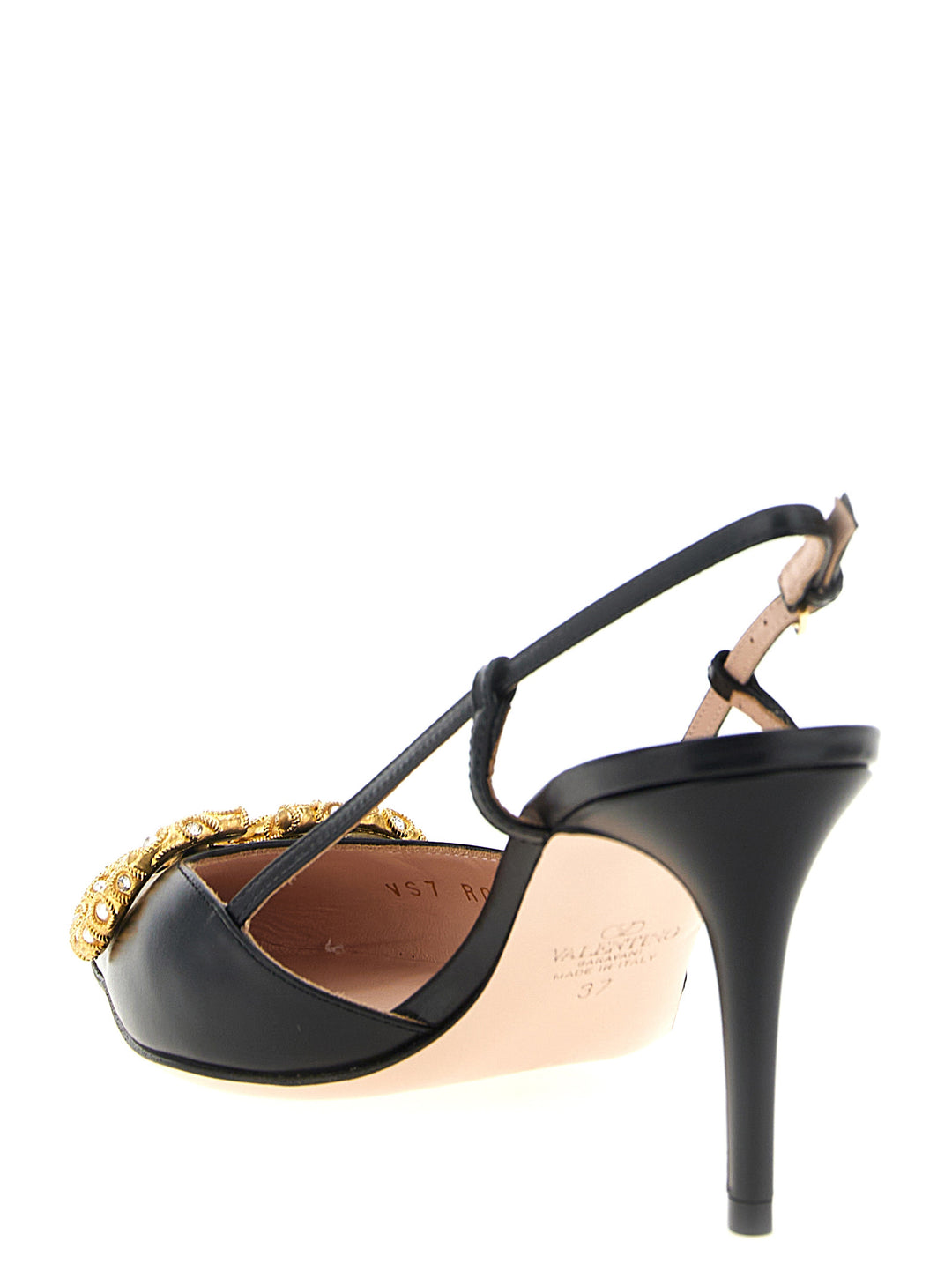 Valentino Garavani Slingback Valentino Garavani Vlogo Signature Decollete - Nero | c3a52bd9e8625be54f287a27a6ffa5cde9cc8ae0