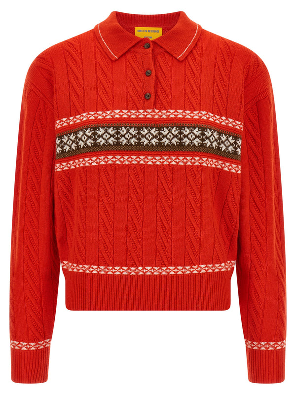 Cable Collegiate Polo Maglioni Rosso