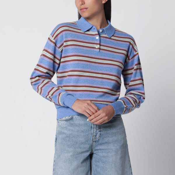 Collegiate Stripe Polo Sweater Delft Blue