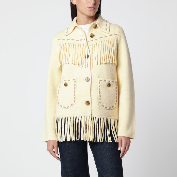 Guest In Residence Veste à Franges Western Couleur Beurre