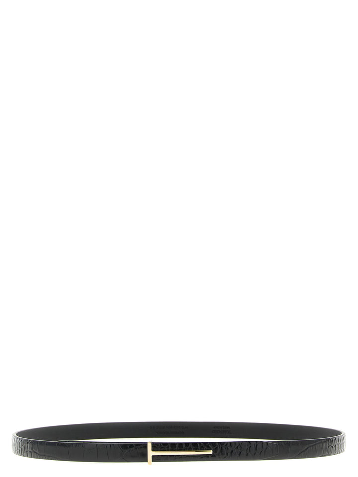 Tom Ford Crocodile Belt Cinture - Nero | afd35c32b6d33125c47d463aaf1647eca486e053