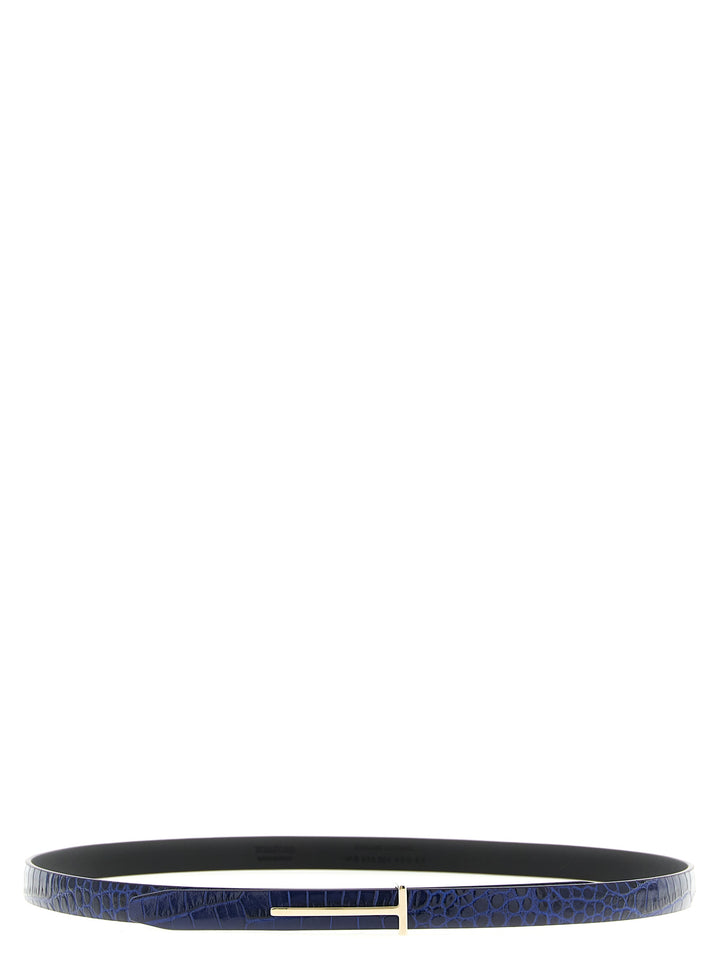 Tom Ford Crocodile Belt Cinture - Blu | 76fc8f83f0a71a43e946712ab15ffabeac558ce3