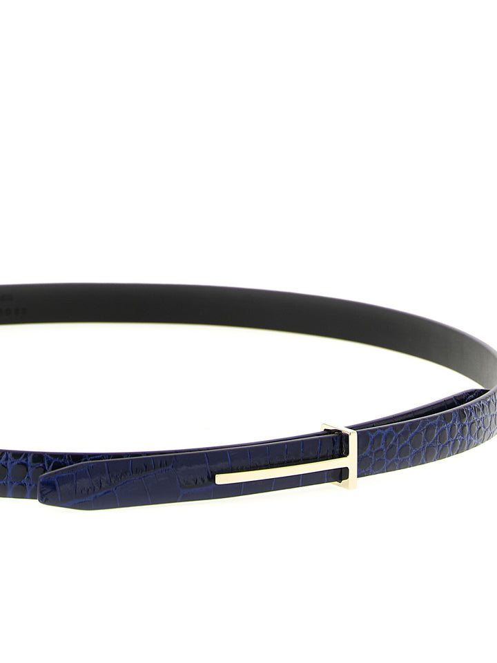 Tom Ford Crocodile Belt Cinture - Blu | c0a677e7ed6c88bc2546db7b3d2297ce8d22301b